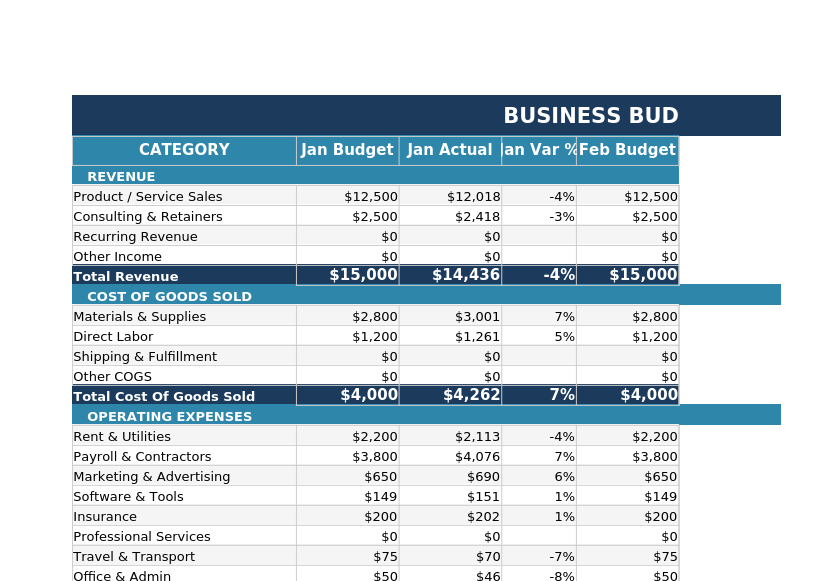 Business Budget Planner preview