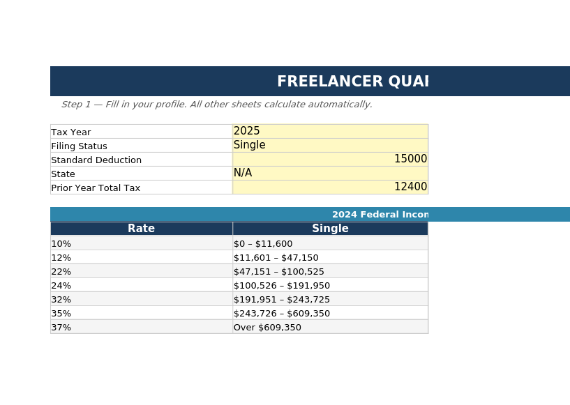 Freelancer Quarterly Tax Estimator preview