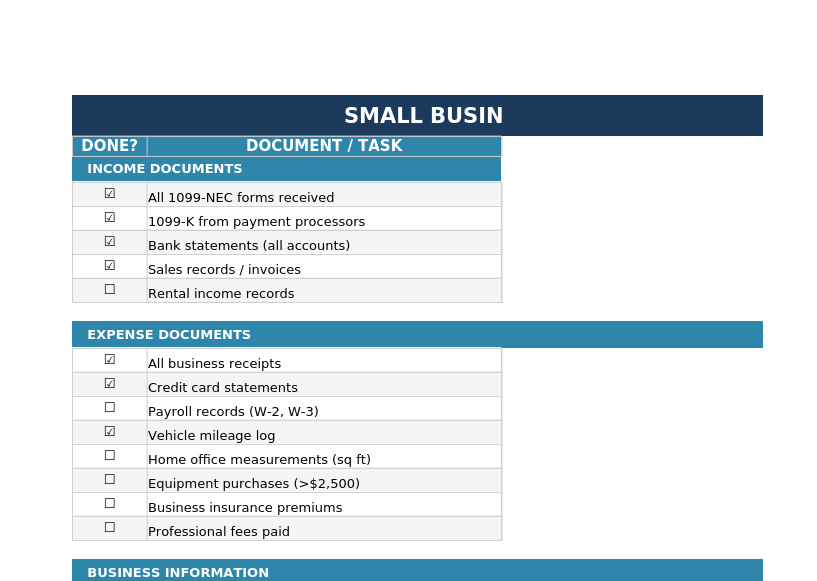 Tax Prep Checklist preview